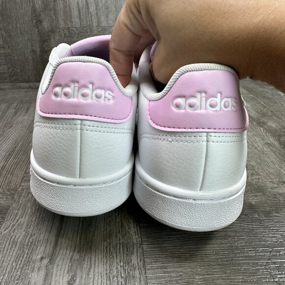 Adidas Advantage Women's size 9.5 White Bliss Lilac Leather Casual Shoes - Picture 6 of 8
